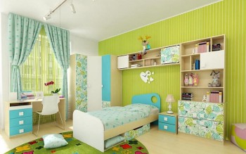 Детская комната Твит (Белый/Зеленый/корпус Клен) в Верхоянске - verhoyansk.mebel54.com | фото