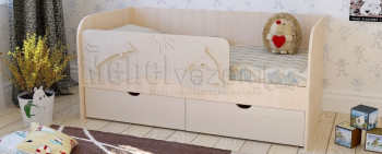 Друзья Кровать детская 2 ящика 1.8 Ваниль глянец в Верхоянске - verhoyansk.mebel54.com | фото