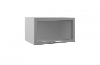 Гарда ГВПГС 800 шкаф верхний горизонтальный глубокий со стеклом высокий (Серый Эмалит/корпус Серый) в Верхоянске - verhoyansk.mebel54.com | фото