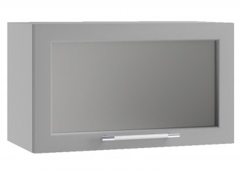 Гарда ПГС 600 шкаф верхний горизонтальный со стеклом (Серый Эмалит/корпус Серый) в Верхоянске - verhoyansk.mebel54.com | фото