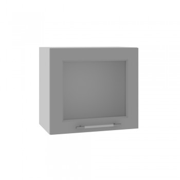Гарда ВПГС 500 шкаф верхний горизонтальный со стеклом высокий (Серый Эмалит/корпус Серый) в Верхоянске - verhoyansk.mebel54.com | фото
