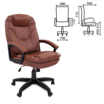 Кресло офисное BRABIX Trend EX-568 (коричневый) в Верхоянске - verhoyansk.mebel54.com | фото
