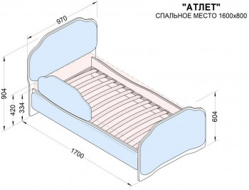 Кровать 160 Атлет 76 Зелёный (мягкий бортик) в Верхоянске - verhoyansk.mebel54.com | фото