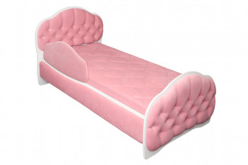 Кровать 160 Гармония 36 Светло-розовый (мягкий бортик) в Верхоянске - verhoyansk.mebel54.com | фото