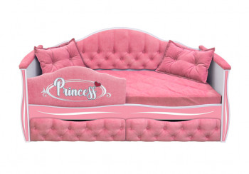 Кровать 160 серии Иллюзия 2 ящика 36 Розовый (мягкий бортик/подушки) в Верхоянске - verhoyansk.mebel54.com | фото