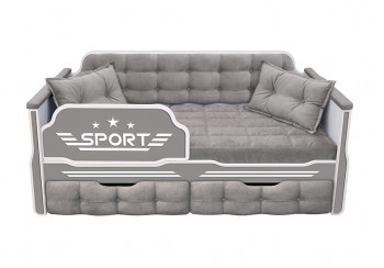 Кровать 160 серии Спорт 2 ящика 45 Серый (подушки) в Верхоянске - verhoyansk.mebel54.com | фото