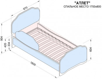 Кровать 170 Атлет 96 Серый (мягкий бортик) в Верхоянске - verhoyansk.mebel54.com | фото