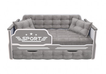 Кровать 170 серии Спорт 1 ящик 45 Серый (подушки) в Верхоянске - verhoyansk.mebel54.com | фото