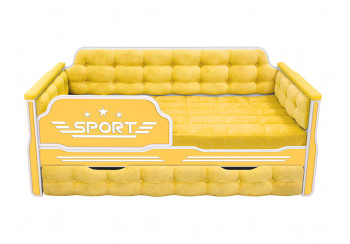 Кровать 170 серии Спорт 1 ящик 74 Жёлтый (мягкие боковые накладки) в Верхоянске - verhoyansk.mebel54.com | фото
