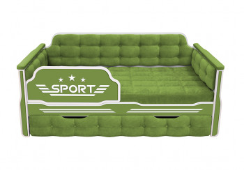 Кровать 170 серии Спорт 1 ящик 76 Зелёный (мягкие боковые накладки) в Верхоянске - verhoyansk.mebel54.com | фото