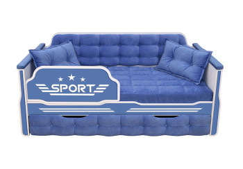 Кровать 170 серии Спорт 1 ящик 85 Синий (подушки) в Верхоянске - verhoyansk.mebel54.com | фото