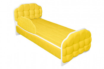 Кровать 180 Атлет 74 жёлтый (мягкий бортик) в Верхоянске - verhoyansk.mebel54.com | фото