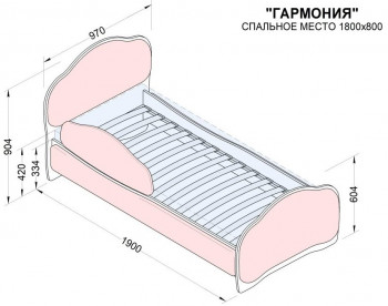 Кровать 180 Гармония 18 Бордовый (мягкий бортик) в Верхоянске - verhoyansk.mebel54.com | фото