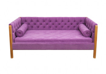 Кровать 180 серии Леди  32 Фиолетовый (подушка валик) в Верхоянске - verhoyansk.mebel54.com | фото