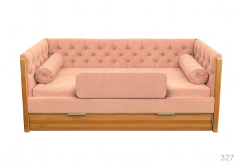 Кровать 180 серии Леди + ящик 15 Бледно-розовый (мягкий бортик/подушка валик) в Верхоянске - verhoyansk.mebel54.com | фото