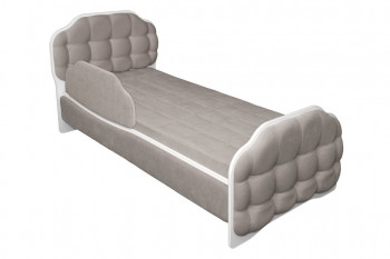 Кровать 190 Атлет Lux 96 Серый (мягкий бортик) в Верхоянске - verhoyansk.mebel54.com | фото