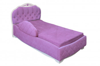 Кровать 190 Гармония Lux 67 Светло-фиолетовый (мягкий бортик) в Верхоянске - verhoyansk.mebel54.com | фото