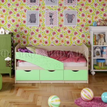 Кровать Бабочки 1,6м (Салат матовый) в Верхоянске - verhoyansk.mebel54.com | фото