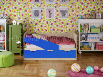 Кровать Бабочки 1,6м (Синий матовый) в Верхоянске - verhoyansk.mebel54.com | фото