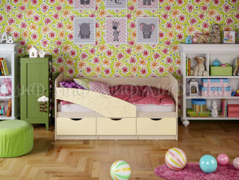 Кровать Бабочки 1,6м (Ваниль матовый) в Верхоянске - verhoyansk.mebel54.com | фото
