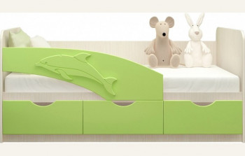 Кровать детская 1,8м Дельфин (Салатовый металлик) в Верхоянске - verhoyansk.mebel54.com | фото