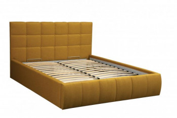 Кровать "Диана" ш. 1400 (Н=1010мм) (жаккард горчица) в Верхоянске - verhoyansk.mebel54.com | фото