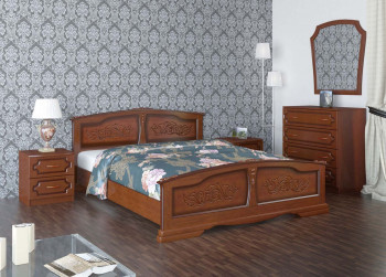 Кровать Елена из массива сосны 1200*2000 Орех в Верхоянске - verhoyansk.mebel54.com | фото