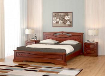 Кровать Карина-7 из массива сосны 1400*2000 Орех в Верхоянске - verhoyansk.mebel54.com | фото