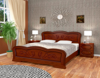 Кровать Карина-8 из массива сосны 1200*2000 Орех в Верхоянске - verhoyansk.mebel54.com | фото