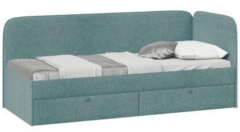 Кровать «Молли» с мягкой обивкой (900) тип 1 (Микровелюр Scandi Indigo 11) в Верхоянске - verhoyansk.mebel54.com | фото