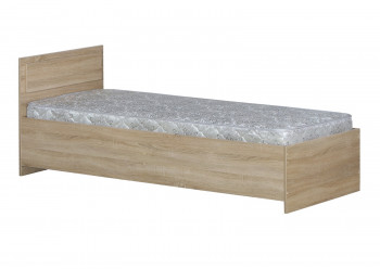 Кровать одинарная 800-2 без матраса (прямые спинки) Дуб Сонома в Верхоянске - verhoyansk.mebel54.com | фото