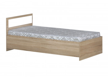 Кровать одинарная 900-2 без матраса (прямые спинки) Дуб Сонома в Верхоянске - verhoyansk.mebel54.com | фото