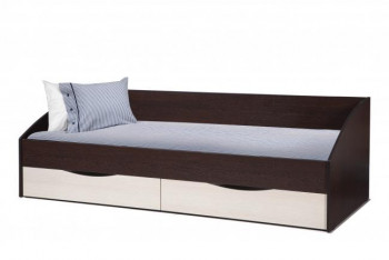 Кровать одинарная "Фея - 3" (симметричная) New (венге / вудлайн кремовый / ДВПО: белый) в Верхоянске - verhoyansk.mebel54.com | фото