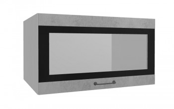 Лофт ВПГСФ 800 шкаф верхний горизонтальный со стеклом высокий с фотопечатью (Бетон светлый/корпус Серый) в Верхоянске - verhoyansk.mebel54.com | фото