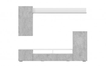 Мебель для гостиной МГС 4 (Белый/Цемент светлый) в Верхоянске - verhoyansk.mebel54.com | фото