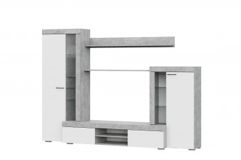Мебель для гостиной МГС 5 Цемент светлый / Белый в Верхоянске - verhoyansk.mebel54.com | фото