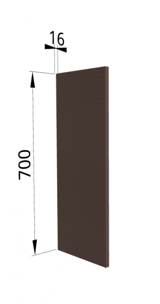 Панель торцевая П Квадро (для шкафа верхнего) Шоколад кожа в Верхоянске - verhoyansk.mebel54.com | фото