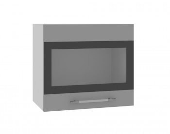 Ройс ВПГСФ 500 Шкаф верхний горизонтальный со стеклом с фотопечатью высокий (Графит софт/корпус Серый) в Верхоянске - verhoyansk.mebel54.com | фото