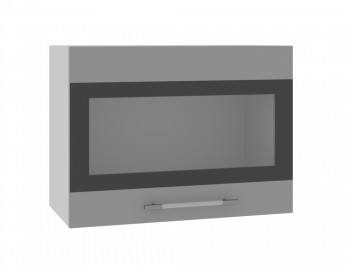 Ройс ВПГСФ 600 Шкаф верхний горизонтальный со стеклом с фотопечатью высокий (Графит софт/корпус Серый) в Верхоянске - verhoyansk.mebel54.com | фото
