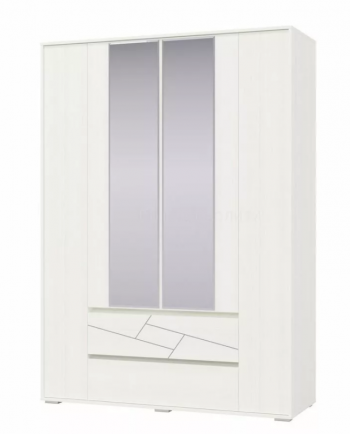 Шкаф 4-х дверный с ящиками Аделина 1600 Рамух белый в Верхоянске - verhoyansk.mebel54.com | фото
