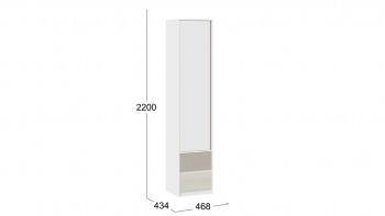 Шкаф для белья комбинированный «Сканди» Дуб Гарден/Белый/Глиняный серый в Верхоянске - verhoyansk.mebel54.com | фото