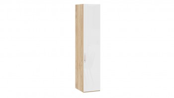Шкаф для белья с 1 глухой дверью «Эмбер» Яблоня Беллуно/Белый глянец в Верхоянске - verhoyansk.mebel54.com | фото