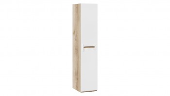 Шкаф для белья с 1-ой дверью «Фьюжн» Дуб Делано/Белый глянец в Верхоянске - verhoyansk.mebel54.com | фото
