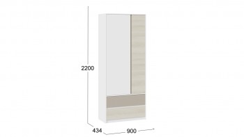 Шкаф для одежды комбинированный «Сканди» Дуб Гарден/Белый/Глиняный серый в Верхоянске - verhoyansk.mebel54.com | фото