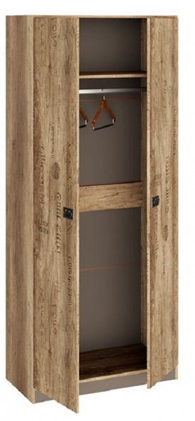 Шкаф для одежды «Пилигрим» (Дуб Каньон светлый, Фон серый) в Верхоянске - verhoyansk.mebel54.com | фото