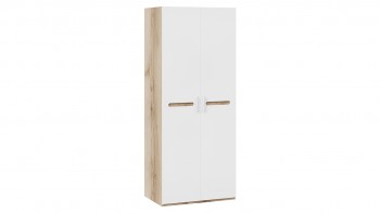 Шкаф для одежды с 2-мя дверями «Фьюжн» Дуб Делано/Белый глянец в Верхоянске - verhoyansk.mebel54.com | фото