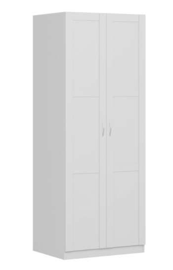 Шкаф двухдверный Пегас сборный белый в Верхоянске - verhoyansk.mebel54.com | фото