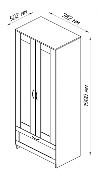 Шкаф двухдверный Сириус с 1 ящиком белый в Верхоянске - verhoyansk.mebel54.com | фото
