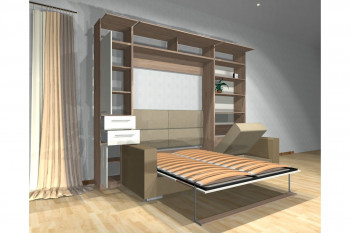Шкаф-кровать с диваном Каролина в Верхоянске - verhoyansk.mebel54.com | фото