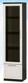 Шкаф средний с ящиком и стеклодверью ДЛЯ ГОСТИНОЙ ШСЯС-450 Венге/Дуб выбеленный в Верхоянске - verhoyansk.mebel54.com | фото